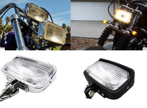 Universal 55W 12V Vintage Motorcycle Square front Headlight Retro head Lamp for Cafe Racer Bobber Triumph Cruiser