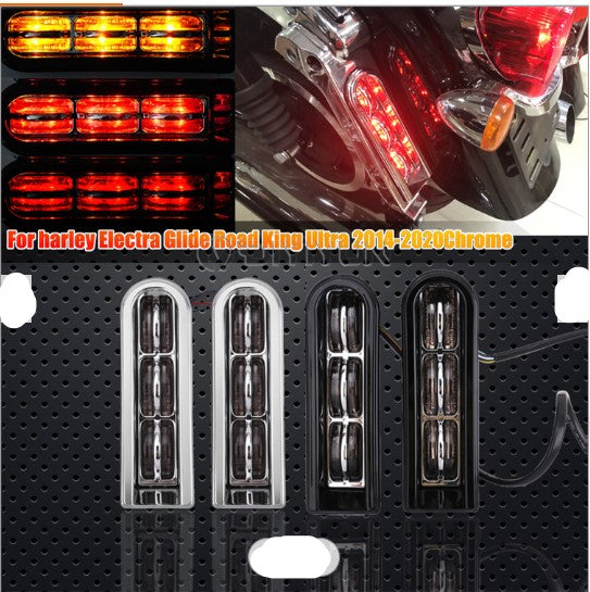 New Blink Flow LED Motorcycle Accent Saddlebag Filler Inserts Support LED Tail Lights For Harley Touring Road King Glide 14 up