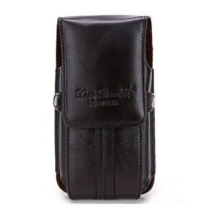 Men Leather Cell Phone Pouch Casual Ultra Thin Vertical Phone Case Phone Holder