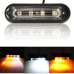 4 LED Waterproof Car Truck Emergency Strobe Flash Flashing Amber and White DRL Light