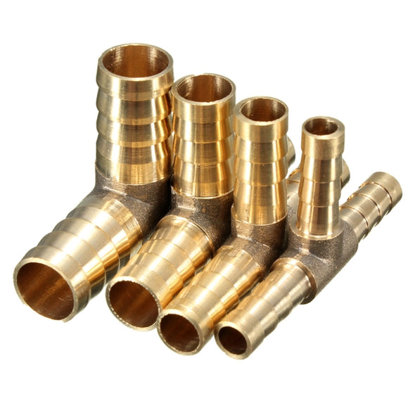 6mm 8mm 10mm 12mm Brass T Piece 3 Way Fuel Hose Joiner Connector For Air Oil Gas