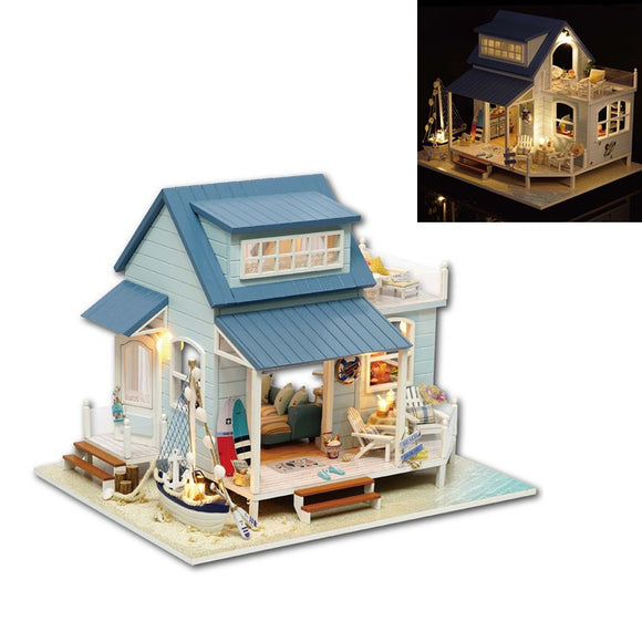 CuteRoom A-037-A Caribbean DIY Dollhouse Miniature Kit With Light Music Motor