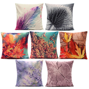 3D Plant Series Short Plush Throw Pillow Case Square Cushion Cover Home Sofa Car Decor