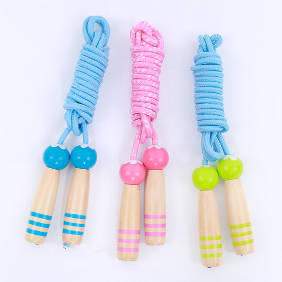 Adjustable Skipping Rope Lightweight Wood Handles Jumping Rope Kids Children Excercise Sports Toy