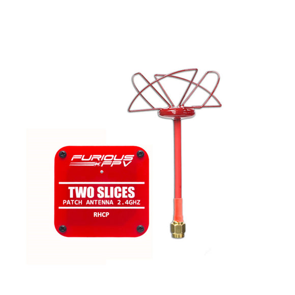 FuriousFPV 2.4 GHz and Two Slices Patch Circular FPV Antenna LHCP/RHCP SMA Male for RC Drone