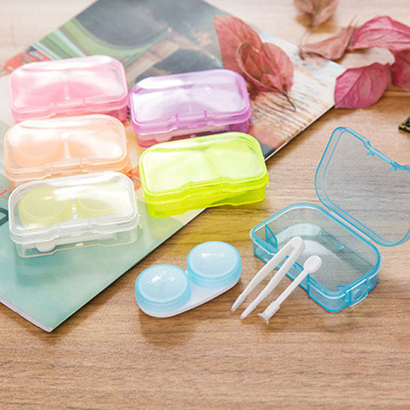 Candy Color Contact Lens Case Portable Container Holder Eyewear Bag Storage Boxes Travel Kit