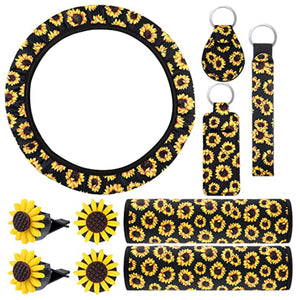 1/10PCS Car Universal Interior Supplies Car Accessories Steering Wheel Cover Sunflower Pattern