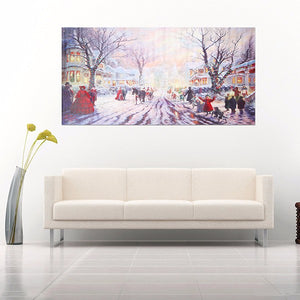 Christmas Carol Crowd Street Frameless Painting Living Room Bedroom Wall Painting Home Decor