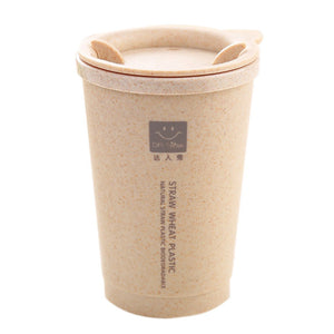 KCASA KC-WHE02 280ML Simple Wheat Fiber Double Layer Insulation Mug Student Cup Creative