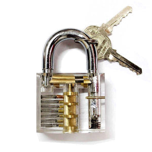 Transparent Cutaway Inside View Of Practice Padlock Lock Trainer Skill Pick with 2keys