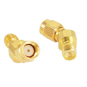 2PCS RJX 45/135 Degree RP-SMA Male to RP-SMA Female Antenna Adapter Connector For FPV Goggle