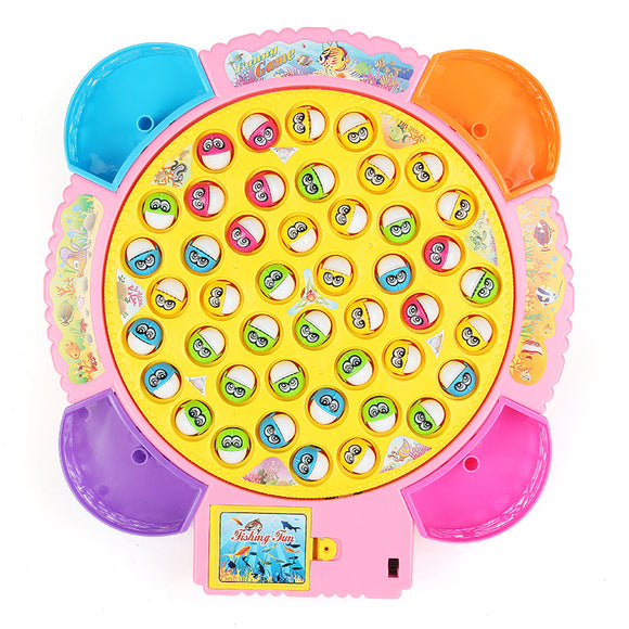 Large Fish Plate Electric Fishing Pond Set Toys With Music Function For Kids Children Gift