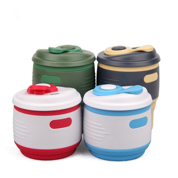 Portable Folding Travel Cup Collapsible Silicone Coffee Tea Mug Camping Hiking Water Bottle