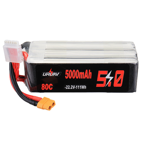 URUAV 22.2V 5000mAh 80C 6S Lipo Battery XT60 Plug for RC Drone