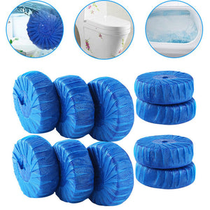 10Pcs/Set Automatic Bathroom Toilet Bowl Cleaner Tablets Household Disposable Cleaning Magic Tool Blue Bubble Deodorizer