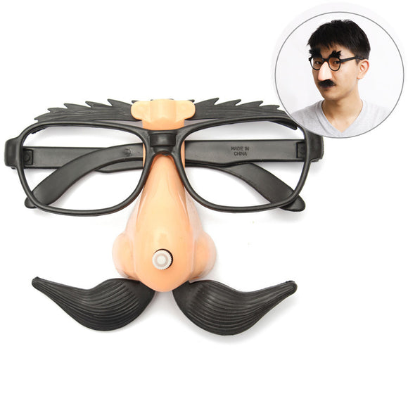 Funny Plastic Nose Mustache Clown Glasses Hallowmas Party Supply