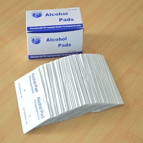 100pcs Antiphlogosis Isopropyl Alcohol Swab Pads Piece Wipe Antiseptic Skin Cleaning Care