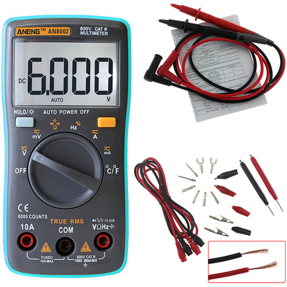 ANENG AN8002 Digital True RMS Multimeter AC/DC Current Voltage Frequency Resistance Temprature Test