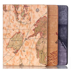 Map Design Folio PU Leather Case Cover For Samsung Tab S T800