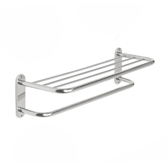 Chrome Stylish Bathroom Wall Mounted Towel Rail Holder Shelf Storage Rack