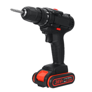 36V Dual Speed Cordless Drill Multi-function Lithium Battery Rechargeable Hand Drill Electric Screwdriver