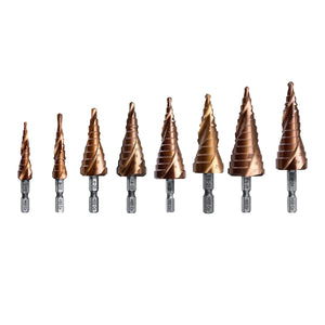 M35 Cobalt Step Drill Bit 1/4 Inch Hex Shank HSS-Co Step Drill Bit Spiral Grooved Hole Cutter