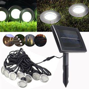 8 in 1 Solar Power LED Waterproof Underground Light Outdoor Garden Path Lamp