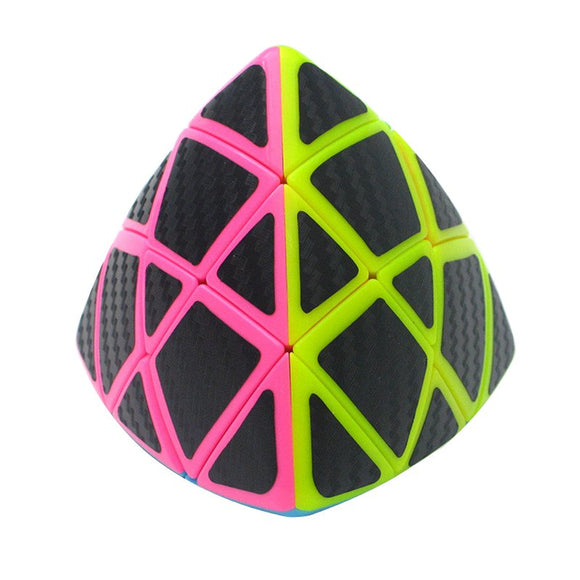 Classic Cone Magic Cube Toys PVC Sticker Block Puzzle Speed Cube Fibre Carbon