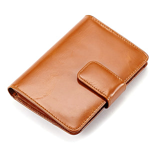 Thinnest Genuine Leather Multi Slot Short Wallet Card Purse