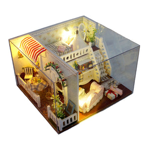 T-Yu Miss Margaret's House DIY Dollhouse With Light Cover Miniature Model Gift Collection Decor