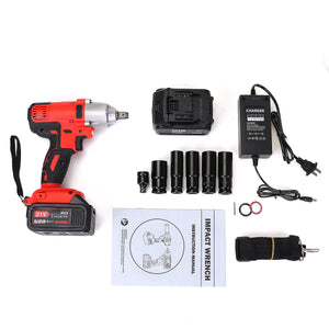 21V 15000mah 1/2 ' '1600W Brushless Electric Impact Wrench Two Battery One Charger