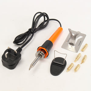 30W 220V Pyrography Tool Wood Burning Welding Electric Soldering Pen Iron with 5 Tips