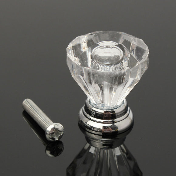 12pcsTransparent Crystal Glass Door Knobs Drawer Cabinet Furniture Handle Knob 25mm