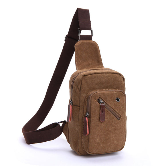 Men Canvas Casual Khaki Black Coffee Outdoor Sport Shoulder Crossbody Bag