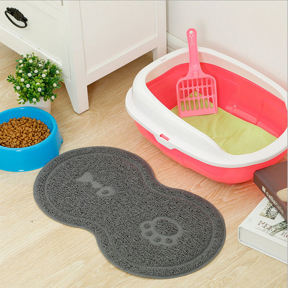 Cat Bowl Mat Dog Pet PVC Feeding Water Food Dish Tray Wipe Clean Floor Placemat