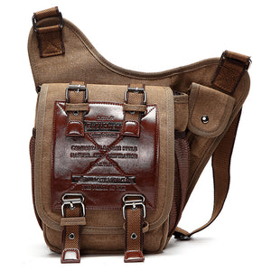 Men Canvas Retro Travel Cycling Crossbody Bag Chest Bag