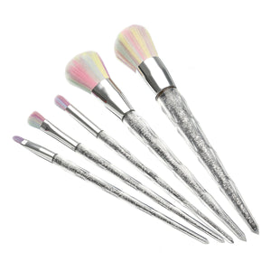 5pcs Makeup Brush Colorful Wool Fiber Hair Crystal Cosmetic Powder Blush Eye Shadow Brush