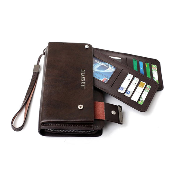 Large Capacity Business Casual Rotary Card Holder Phone Bag Clutch Bag For Men