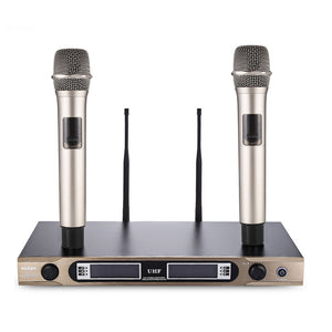 WEISRE U-3316 720-770MHz UHF Wireless 2CH Handheld Microphone System for Speech Karaoke Meeting Party