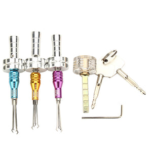 3Pcs 6/6.5/7mm Cross Lock Opener with CrosS-shaped Transparent Practice Padlock Lock Pick Tools