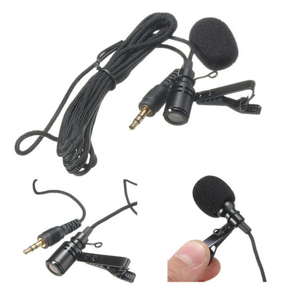 3.5mm High Sensitive 2.4M Tie Clip on Lapel Lavalier Mic Microphone