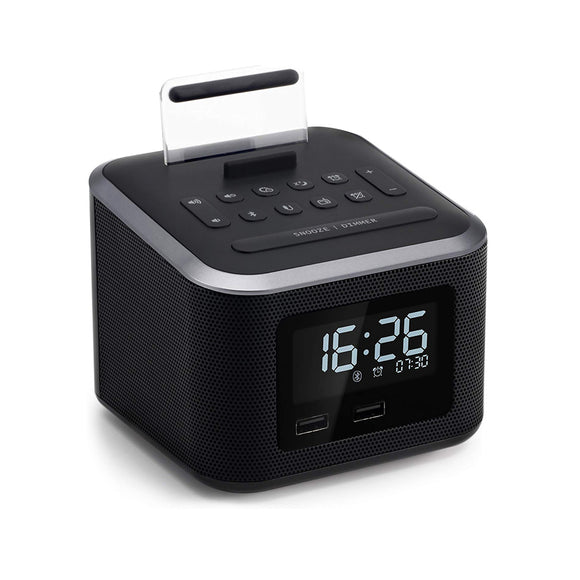 LCD Wireless bluetooth Speaker Digital Alarm Clock Thermometer FM USB Recharge