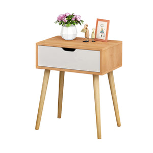 Bedside Desk Standing Table Simple Modern Cabinet Storage for Kitchen Bedroom Living Room with Rack