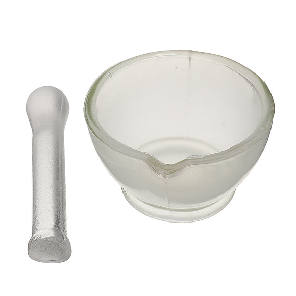 60mm Footed Glass Mortar And Pestle Set Lab Grinder Experimental Grouting Bowl Tool