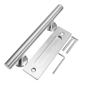 12 Inch Stainless Steel Barn Door Handle Set Gate Closet Sliding Pull and Flush Hardware