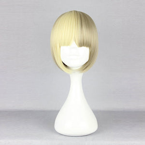 Harajuku Elegant Gold Full Bang Short Synthetic Fiber High Temperature Cosplay Wig Anime