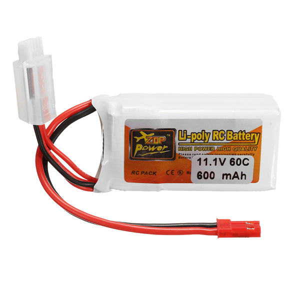 ZOP Power 11.1V 600mAh 60C 3S Lipo Battery JST Plug