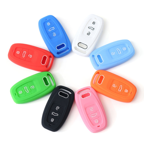 3 Buttons Silicone Remote Key Case Cover For Audi A3 A4 A5 A6 S4 S5 Q5