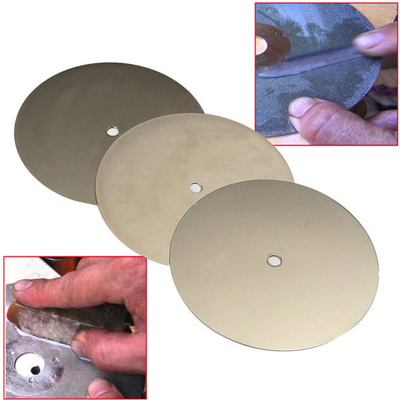 3pcs 8 Inch Diamond Coated Flat Lap Wheel 600/1200/2000 Grit Lapidary Grinding Polishing Wheel