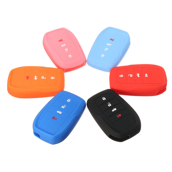 Silicone Cover Highlander Crown Smart Remote Key Case BK Fit For Toyota Fortuner Rav4